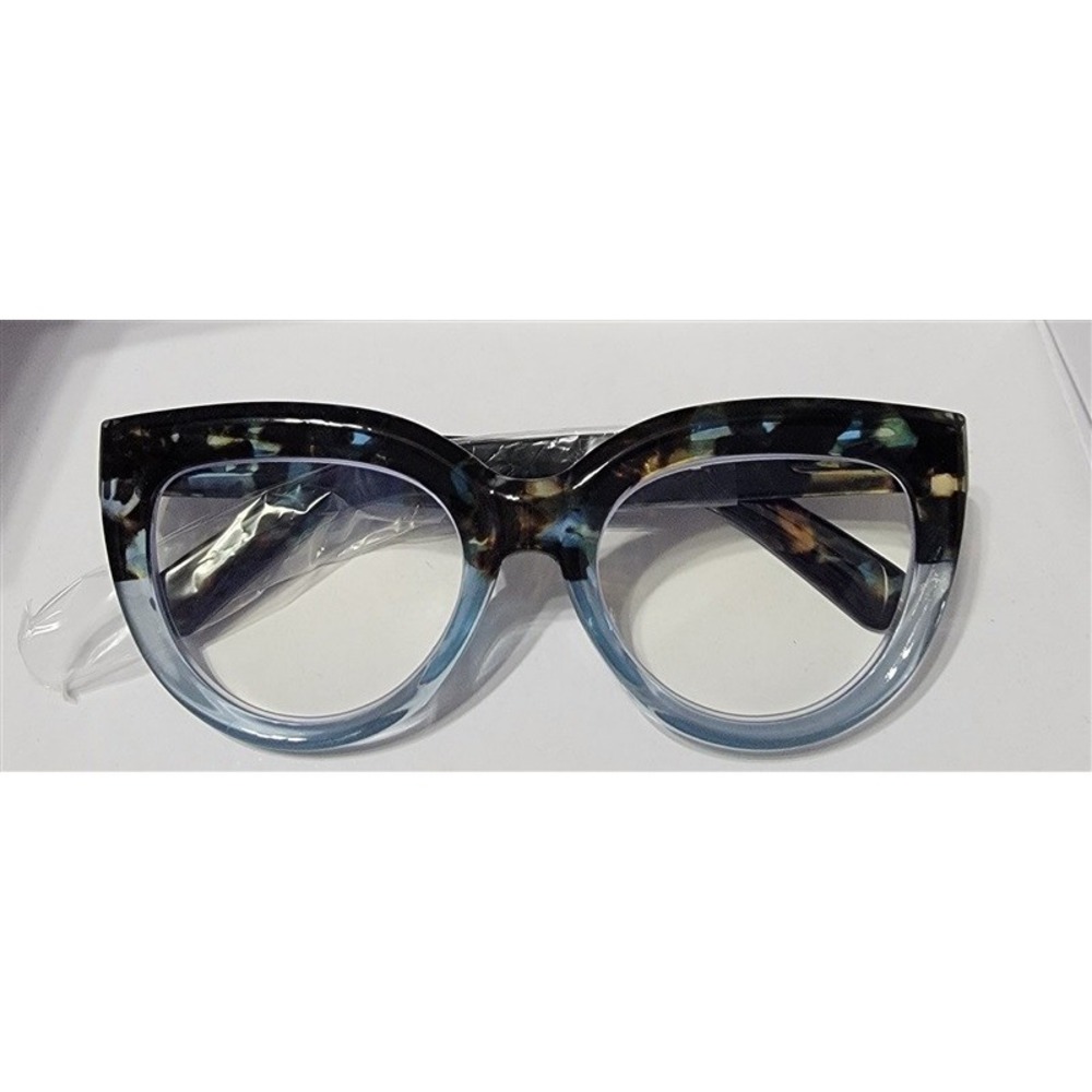 NWT EyeKepper Blue Leopard 2.00 Cat Eye Thick Reading Nerd Glasses 117199
